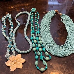 Vintage Turquoise Beaded Necklace Set. Bundle Deal